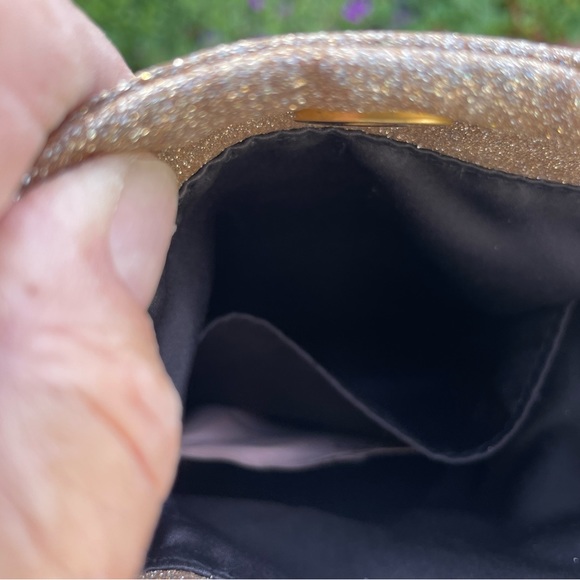 Juicy Couture Gold Sparkle cross body clutch purse handbag - Picture 6 of 8